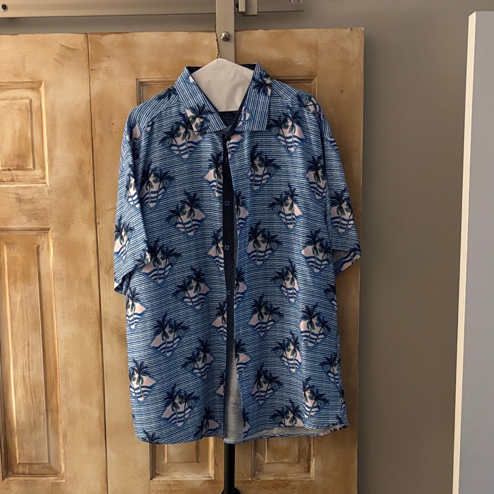 Floral Blue Shirt Jacket
